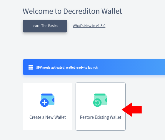 Карта restore в wallet